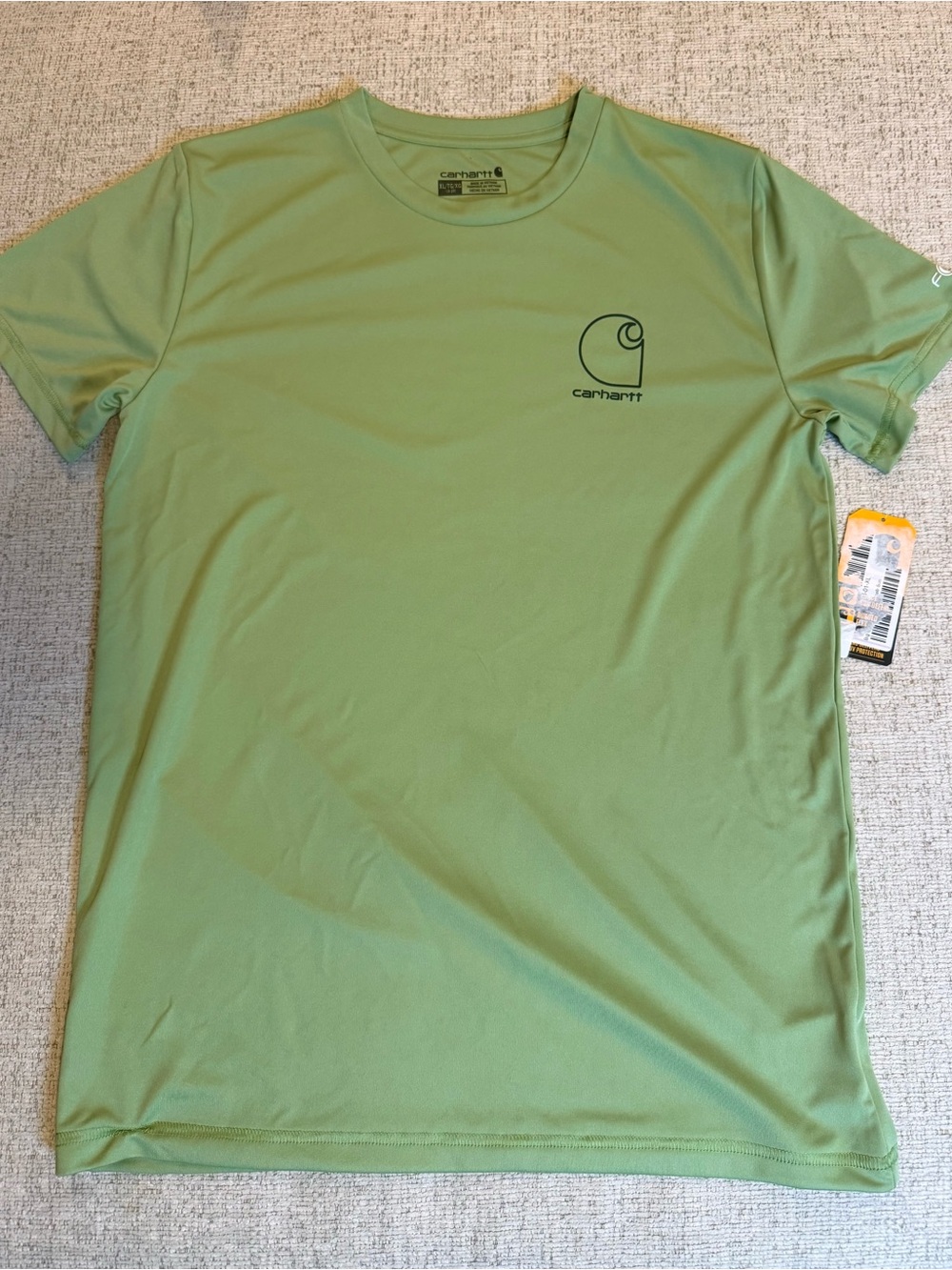 Carhartt Force Sun Defender Boys Green Long Sleeve Shirt